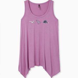 New Torrid Sz 4X purple dinosaur sleep tank top